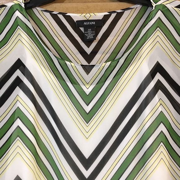Alfani Chevron Angel Sleeves Blouse - Picture 4 of 5